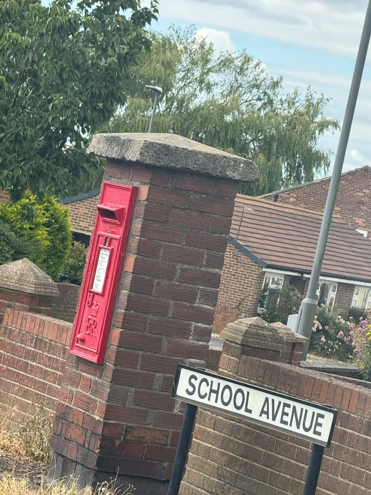The School Avenue street sign on one of NEMB's regular North East rounds